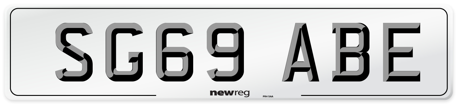 SG69 ABE Number Plate from New Reg